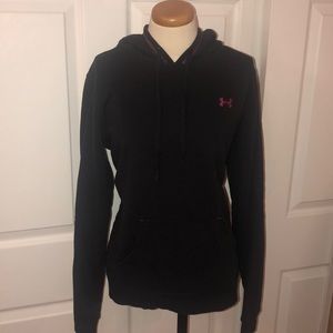Like new Under Armour black hoodie w/ pink detail